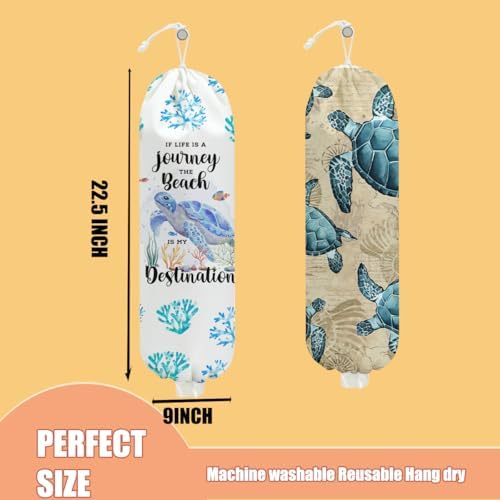 2 Pcs Sea Turtle Plastic Bag Holder, Wall Mount Grocery Bag Holder - Image 2
