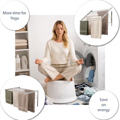 Smartsome Wall Mounted Clothes Drying Rack, 30" Wide - Image 5