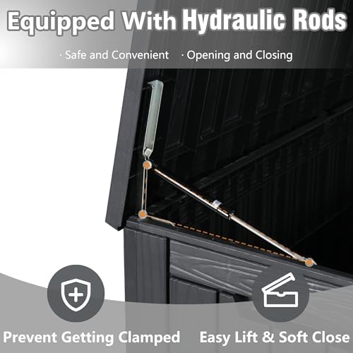 Outdoor Storage Box Waterproof, 150 Gallon Deck Box For Patio Storage - Image 4