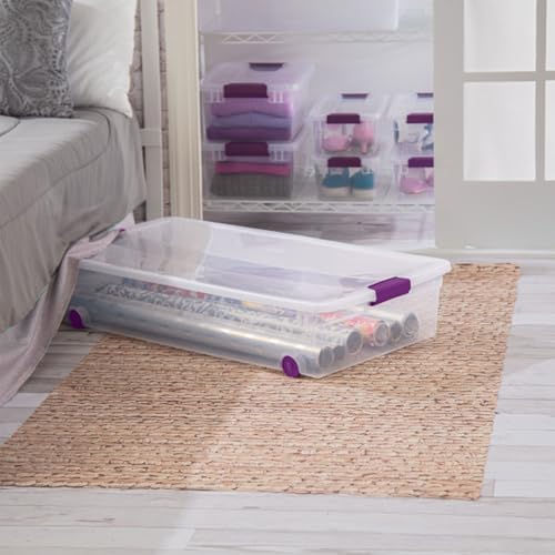 Sterilite ClearView Latch Wheeled Underbed Storage Boxes, 60 Quart, 12-Pack - Image 6