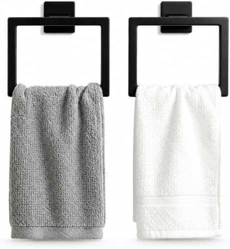 2PACK Matte Black Towel Ring Towel Holder,Durable SUS 304 Stainless Steel by LSWYYP