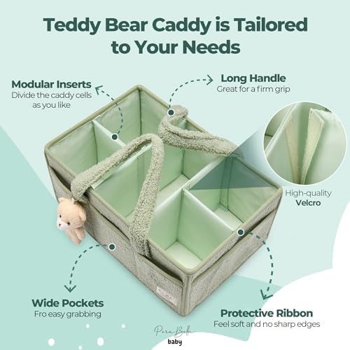 PeraBella Diaper Caddy Organizer for Changing Table, Storage Basket for Wipes, Gift for Baby Shower, Car Organizer, Nursery Organizer, Portable Storage - Image 2