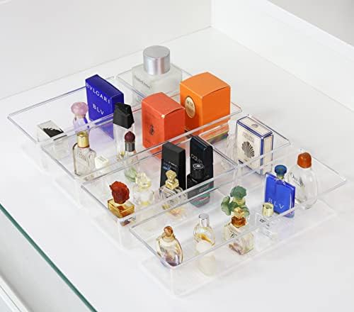 Simple Houseware Clear Desk Drawer Organizer, Assorted Sizes, 6 Packs - Image 3