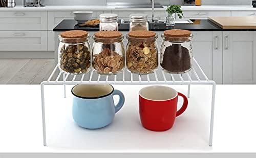Redrubbit Large (15.7 x 9.4 Inch) Cabinet Storage Shelf Rack, Set of 6, Rustproof, Minimalist, White, Metal Steel, 6 Shelves, Kitchen, Bathroom, Bedroom, Freestanding, No Assembly Required - Image 5