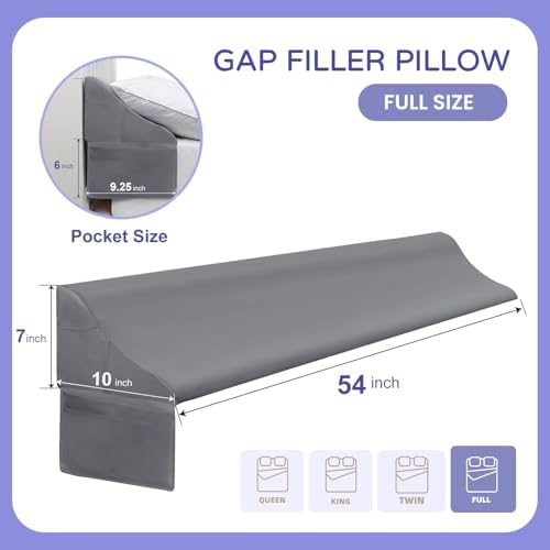 Vekkia Full Bed Wedge Pillow for Headboard,Mattress Gap Filler(Gap 0–6") - Image 2