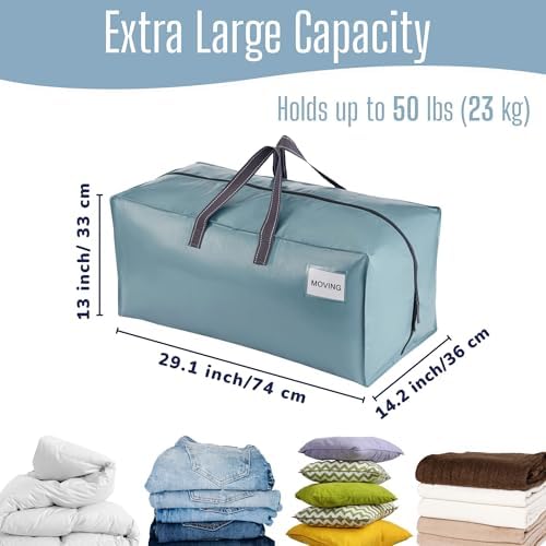 VENO 10 Pack Heavy Duty Moving Bags with Backpack Straps, Zippers & Handles, Extra Large Packing Bags for College Dorm Essentials, Moving Supplies Alternative to Cardboard Moving Boxes - Image 3
