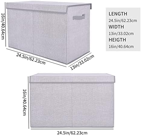 Pantryily Large Foldable Toy Storage Box with Lid,Plush Toy Organizer Chest - Image 4