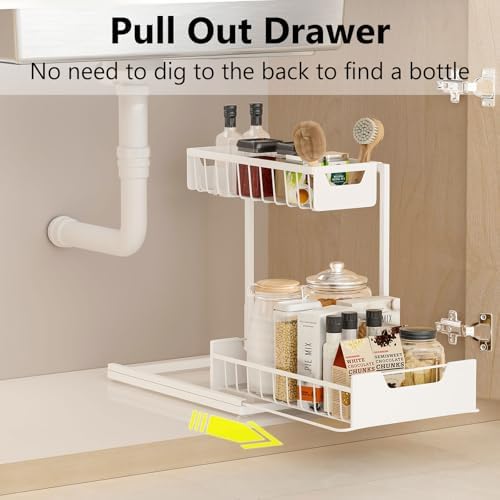 Ceetug Under Kitchen Sink Organizers and Storage, White, 1 Pack - Image 3