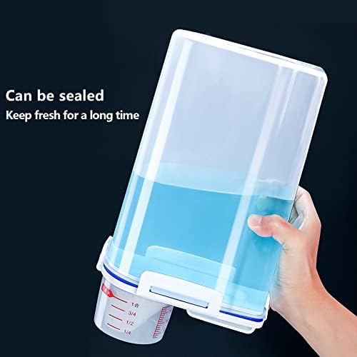 5.5 Lbs Plastic Transparent Tank, Rice Storage Barrel, Household Food Container Grain Storage Box for Oatmeal, Grain, Cereal, Pasta, Flour (6 Packs) - Image 5