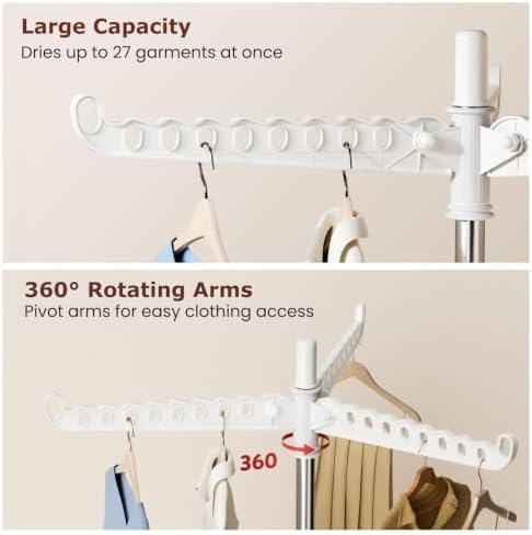 Foldable Clothes Drying Rack, Rotatable Free Standing drying rack , 1 Layer - Image 4