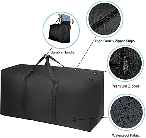 Extra Large Moving Bags with Strong Zippers & Carrying Handles, Storage Bags Storage Totes for Clothes, Moving Supplies, Space Saving, Oversized Storage Bag Organizer for Moving, Traveling (4 Pack) - Image 3