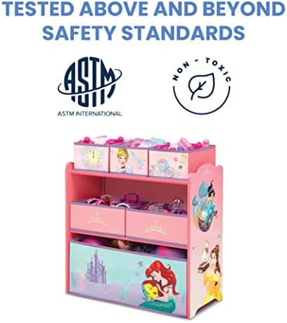 Delta Children Design & Store 6 Bin Toy Storage Organizer, Disney Princess - Image 4