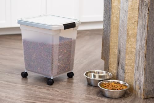 IRIS USA Dog Food Storage Container, Up to 25 lbs, Clear/Gray, Made in USA - Image 2