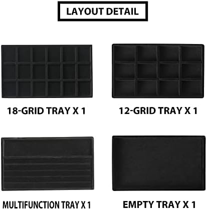 Frebeauty Jewelry Trays for Drawer,Set of 4 Jewelry Organizer and Storage - Image 4