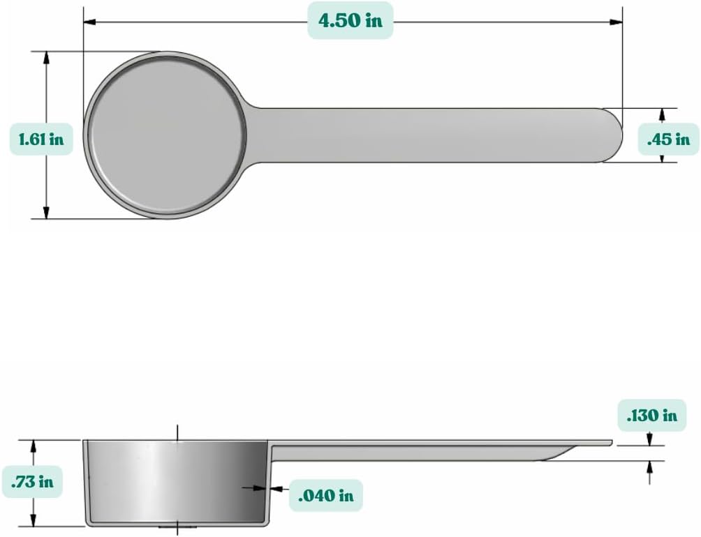 4 Teaspoon (20 mL) Long Handle Scoop for Measuring Coffee, Pet Food, Grains, Protein, Spices and Other Dry Goods (Pack of 10)