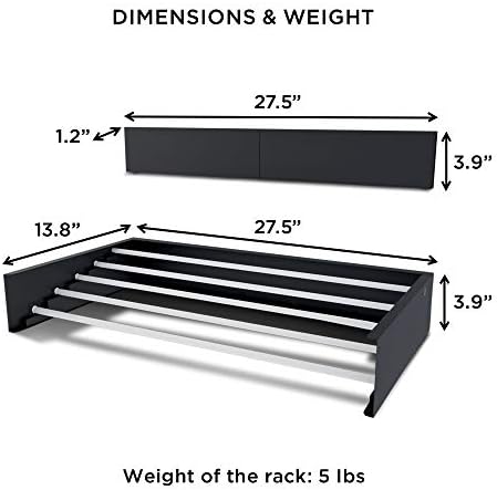Step Up Laundry Drying Rack (27.5-INCH Industrial Gray), Wall Mounted, Retractable Clothes Drying Rack, 40lbs Load Capacity, 11.6 Linear Ft, with Wall Template and Long Screwdriver Bit - Image 5