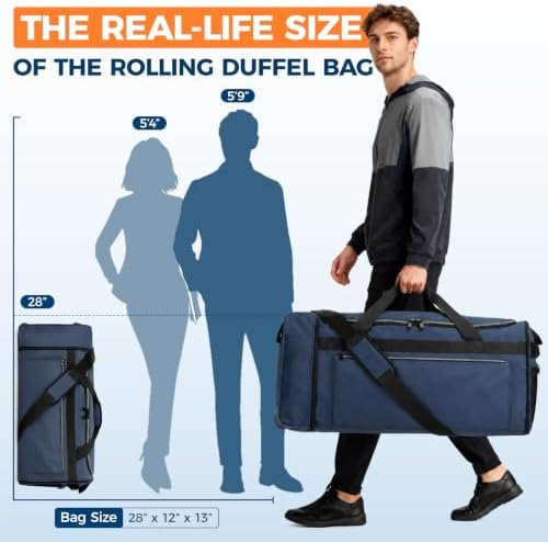 uarition 70L Foldable Rolling Duffle Bag with Wheels - Image 2