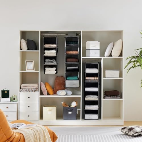 YOUDENOVA Hanging Closet Organizer and Storage for Clothes, 5-Shelf, Black - Image 2