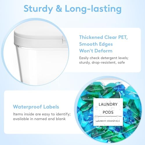 Lifewit Laundry Pods Container with Pop-up Lid, 0.72gal, 2 Pcs - Image 5