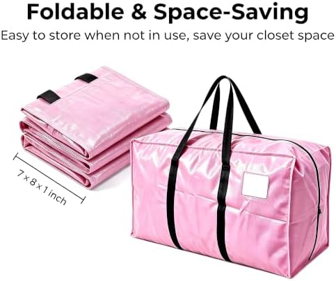 24 GAL Heavy Duty Moving Bags Pink 6 Pack - Backpack Straps & Handles, Large Zipper Storage Bags for Clothes, Water-Resistant College Dorm & Moving Essentials - Image 5
