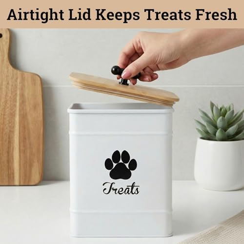 Dog Treat Container Airtight, 6"W x 8"H, Powder Coated, 12 Cup Capacity - Image 3