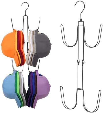 ZEDODIER Hat Hangers for Closet, Rotatable Metal Hat Organizer, Max 40 Storage Capacity, Hat Racks Cap Organizer for Baseball Caps,Spcae Saving Closet Organizers and Storage, Black by ZEDODIER
