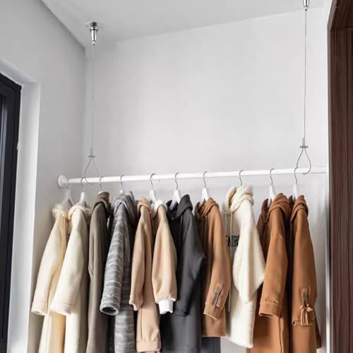 59" Adjustable Ceiling Support for Closet Rod Silver - Image 2