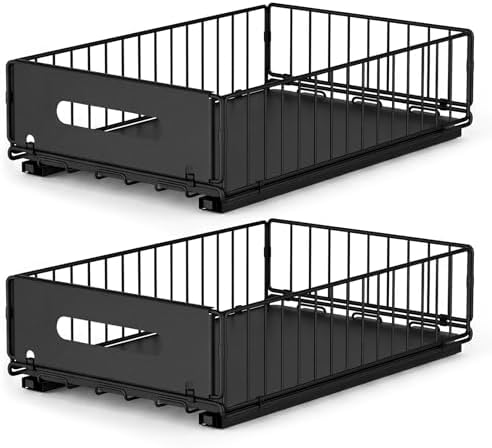 Pull Out Cabinet Organizer, No Drill Slide Out Pantry Drawer 2 Pack by Unknown