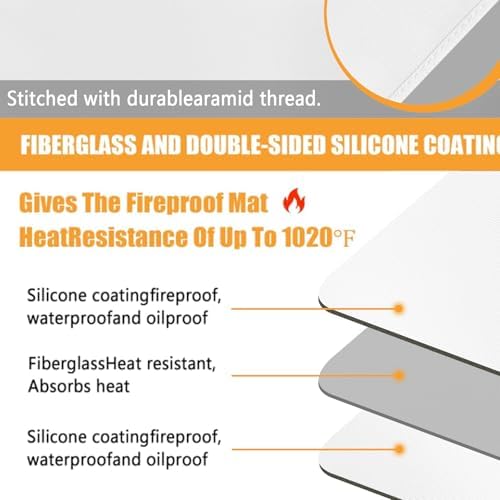 TOHONFOO Heat Resistant Mats for Countertop & Air Fryer, 24x21 in, White - Image 3