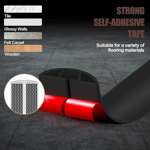 Floor Cord Cover Self Adhesive Cord Hider,10FT Cable Management, Extension Strip Protector for Wires, Prevent Cable Trips for Offices, Gyms, Exhibitions Cavity:0.47"(W) x 0.35"(H) Black - Image 4