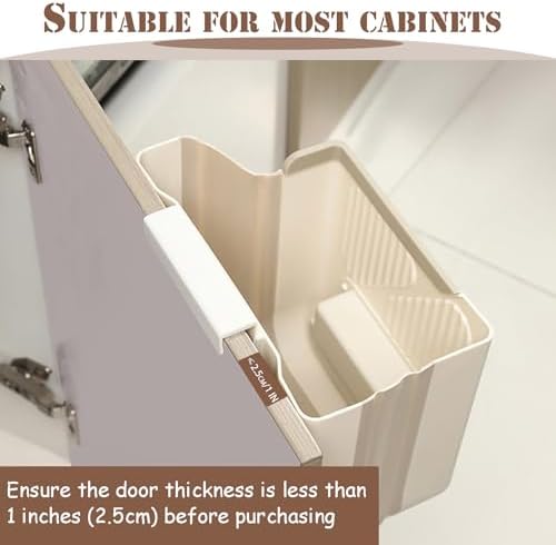 Collapsible Hanging Trash Can for Kitchen Cabinet Door, 2.64 Gallon - Image 6