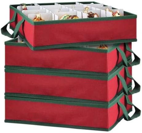 Old World Christmas Ornament Storage Box, Sturdy Holiday Organizer with Adjustable Trays for Collectible Decorations - Image 2