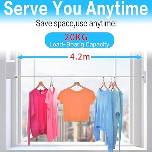 JOOM Retractable Clothesline Indoor, Dual 2 x 13.8 FT Clothes Lines, White - Image 5