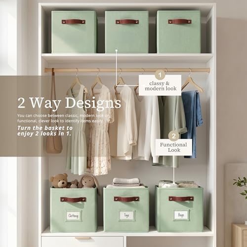 DECOMOMO Storage Bins, Cube Storage Bin with Labels - Image 4