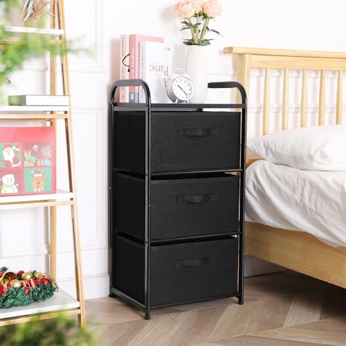 MAX Houser Dresser Storage with 3 Fabric Drawers, Black - Image 4