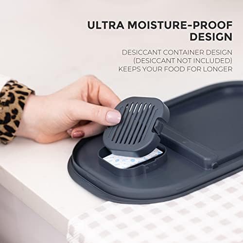 Zuutii Rice Storage Container, Dry Food Bin, Pet Dog Cat Dispenser, 6.9Qt Large Bin with Lid & Measuring Cup, Airtight Silicone Sealed Moisture Proof, for Grain Cereal Soybean Corn (DarkGray) (ZTFC) - Image 5