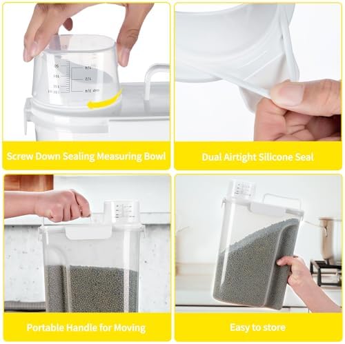 Rice Container,Rice Storage Container,5L,5.2Qt Tcereal Storage Container - Image 4