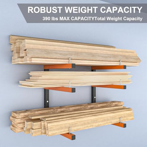 Lumber Storage Rack Wall Mount, Foldable 9-Level Wood Storage Rack - Image 4