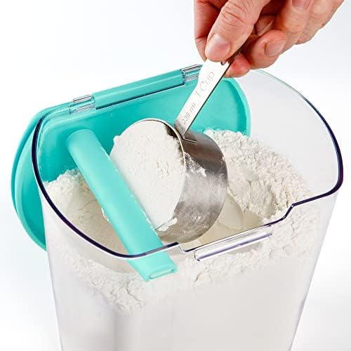 Progressive ProKeeper Baker's Airtight Kitchen Storage Canister Container Set for Flour, Sugar & More, Keeps Ingredients Fresh, with Accessories (Turquoise, 6- Piece) - Image 5