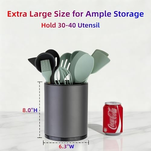LIBODOUR Kitchen Utensil Holder,Extra Large 360°Rotating For Countertop - Image 4