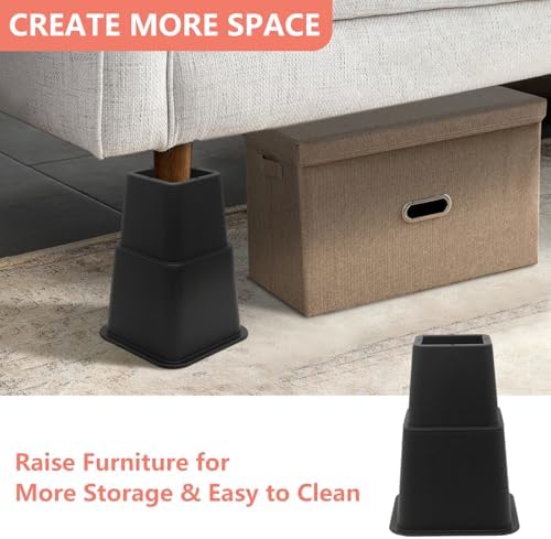 28 Pcs Bed Risers 12 inch Heavy Duty (Set of 4), Furniture Risers - Image 4