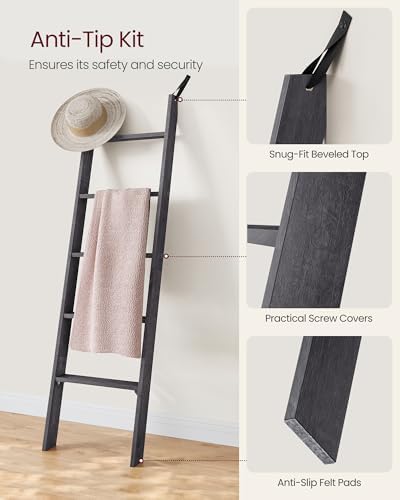 VASAGLE 5-Tier Blanket Ladder, Modern Basic Ladder Shelf - Image 5