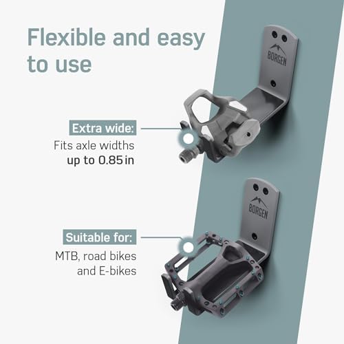 Borgen Wall Mount Pedal Hook for E-Bike & MTB - Grey - Image 6