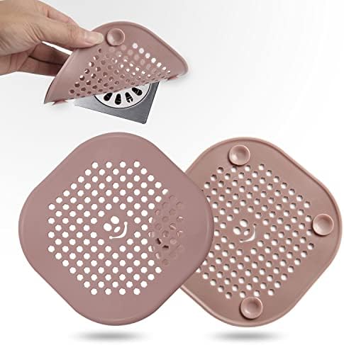 Drain Cover Hair Catcher Drain Plug Hair Stopper Drain Protector for Shower Bathroom Accessories Bathtub Lotus Pink 2 Pack by Couidlmakeslifecolorful