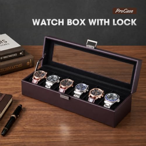 ProCase 6 Slots Watch Case Box for Men -Espresso Black - Image 6