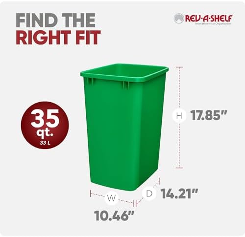 Rev-A-Shelf Double Pullout Garbage Trash Cans for Kitchen Cabinets, 35 Qt - Image 3