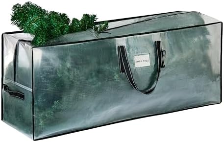 VENO Clear Christmas Tree Storage Bag - Fits 7.5 Ft Artificial Trees, Heavy Duty Large Bags with Zipper, Durable Handles, and Labeling Card Slot, Alternative to Storage Boxes with Lids by Veno