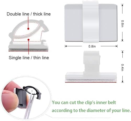 Cable Clips Self with 3M Adhesive Cord Organizer Hooks for Office Home Car - Image 2
