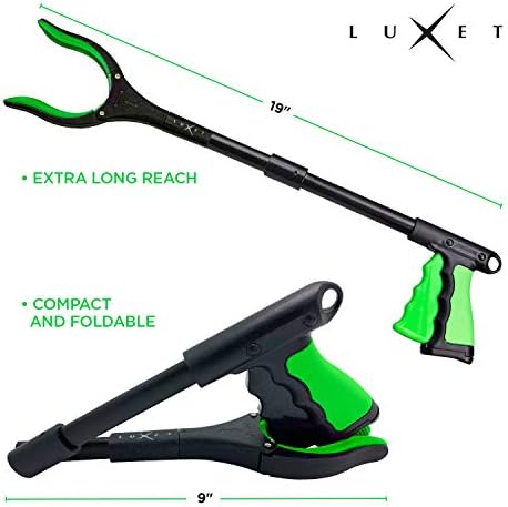 Grabber Reacher Tool 19 Inch Long, Foldable Pick Up Stick - Strong Grip Magnetic Tip - Heavy Duty Trash Picker Claw Reacher Grabber Tool Elderly Wheelchair Mobility Aid (Green) - Image 4