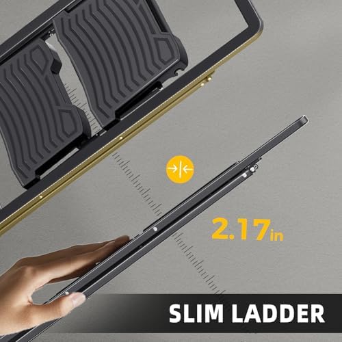 TOOLF 2 Step Ladder with Wide Pedals, Folding Steel Step Stool, Black - Image 4